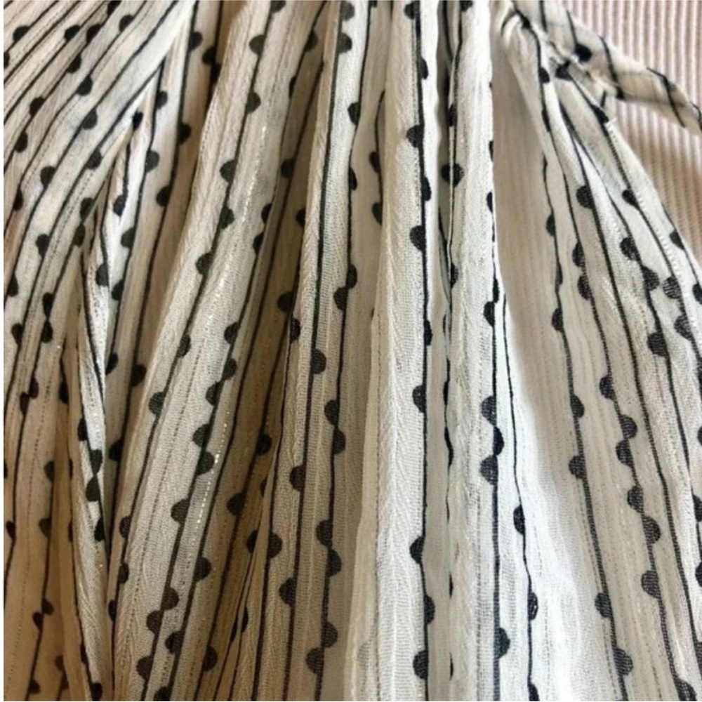 Banana Republic White Black Dot Sheer Chiffon Boho Midi Dress - Picture 9 of 14